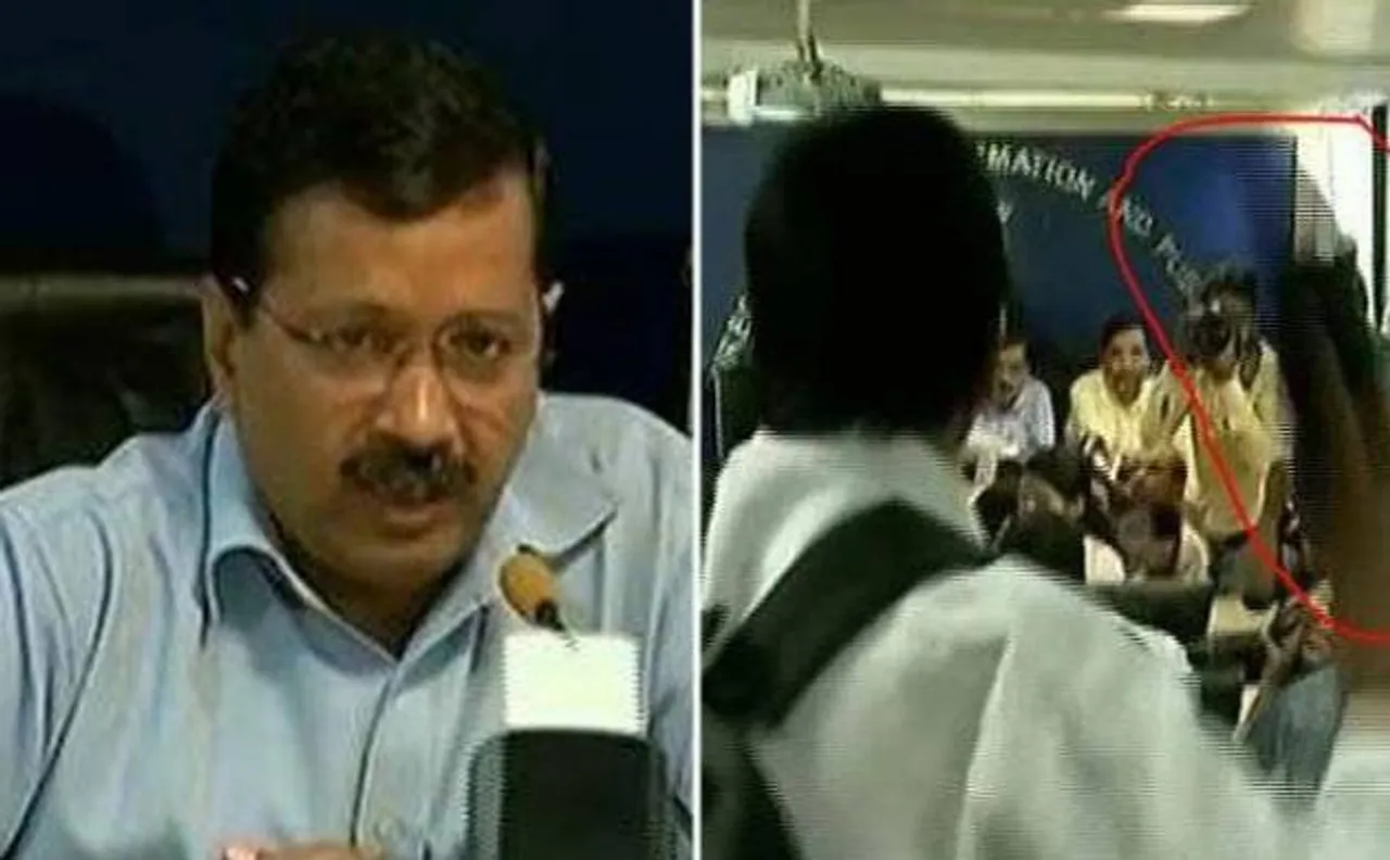 Shoe hurled at Delhi CM Arvind Kejriwal during press conference, attacker detained 