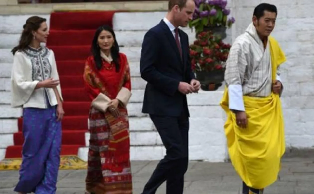 Britain's William and Kate meet Bhutan's royal couple