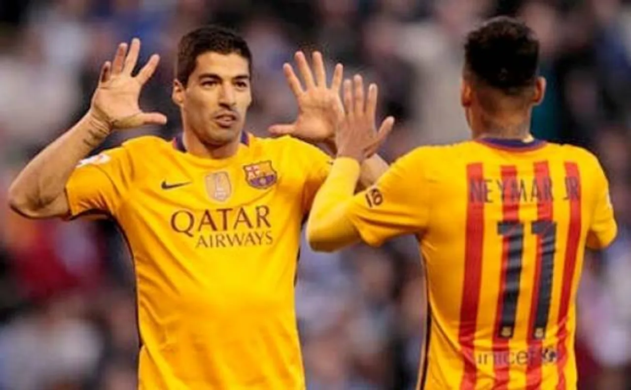 Suarez hits four in 8-0 rout, Ronaldo injured