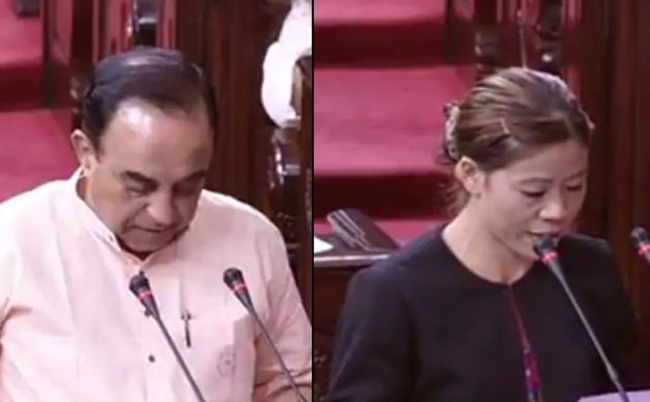 Mary Kom, Subramanian Swamy take oath as members of Rajya Sabha