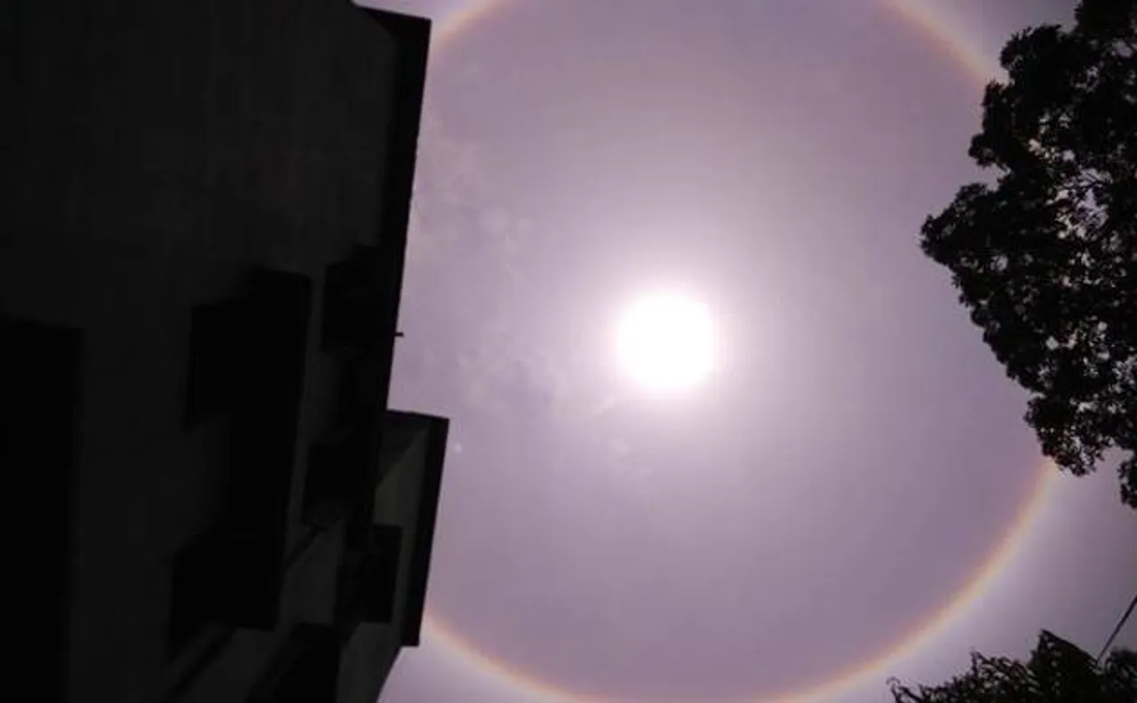 A mysterious rainbow ring encircles the Sun in Kolkata