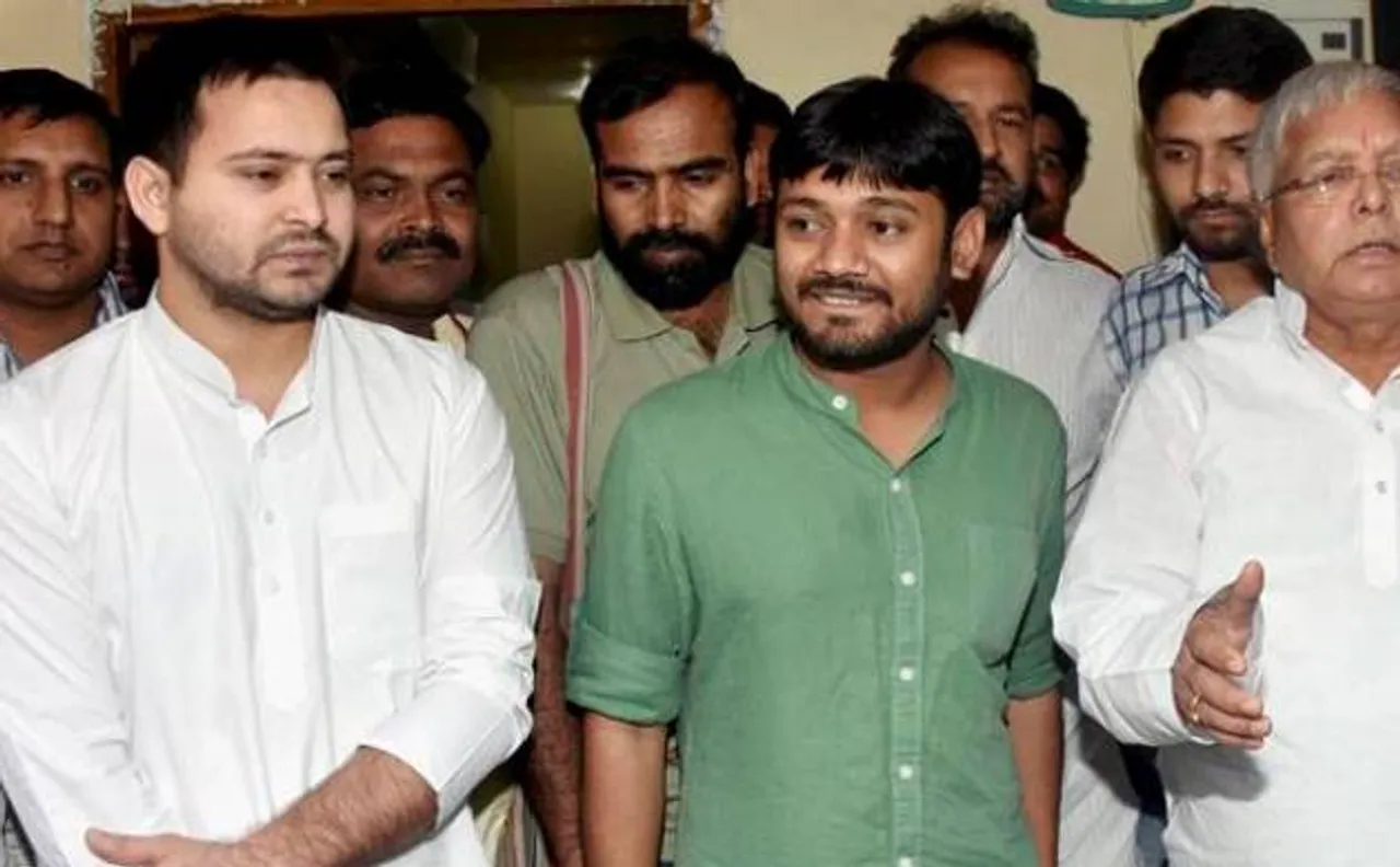 JNU president Kanhaiya Kumar shown black flags in Patna