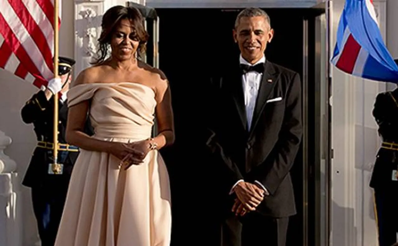 Wow! Michelle Obama stuns in Naeem Khan for Nordic State Dinner
