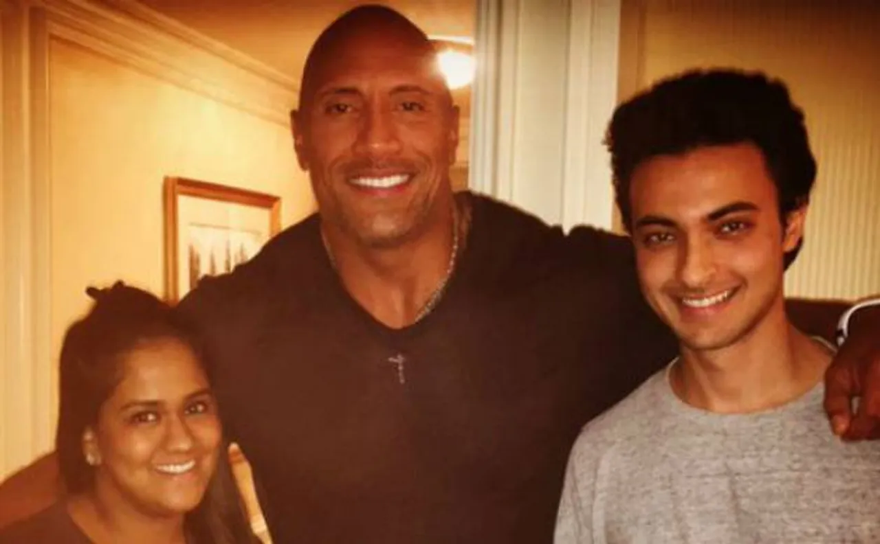 Arpita, Aayush Sharma meets Dwayne Johnson, thanks Priyanka for it