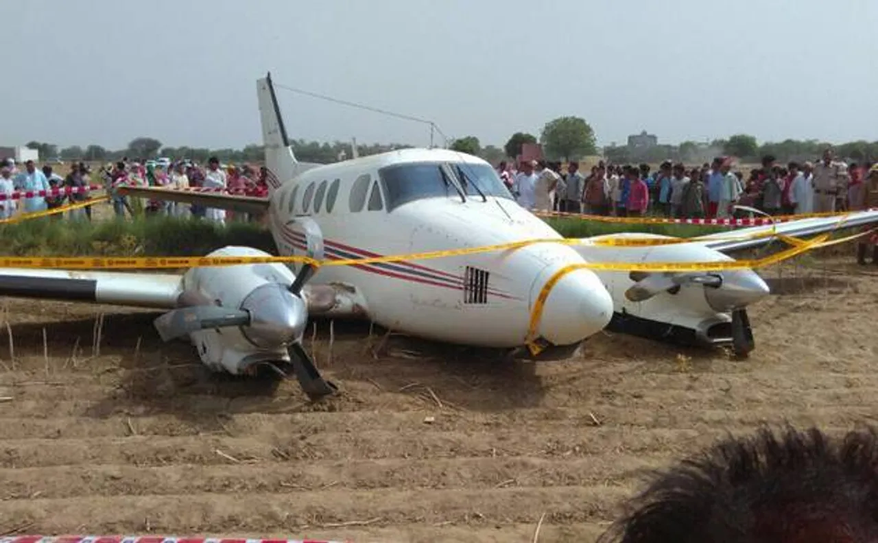 Air Ambulance crash lands in Delhi's Najafgarh after engine failure, all 7 on board safe