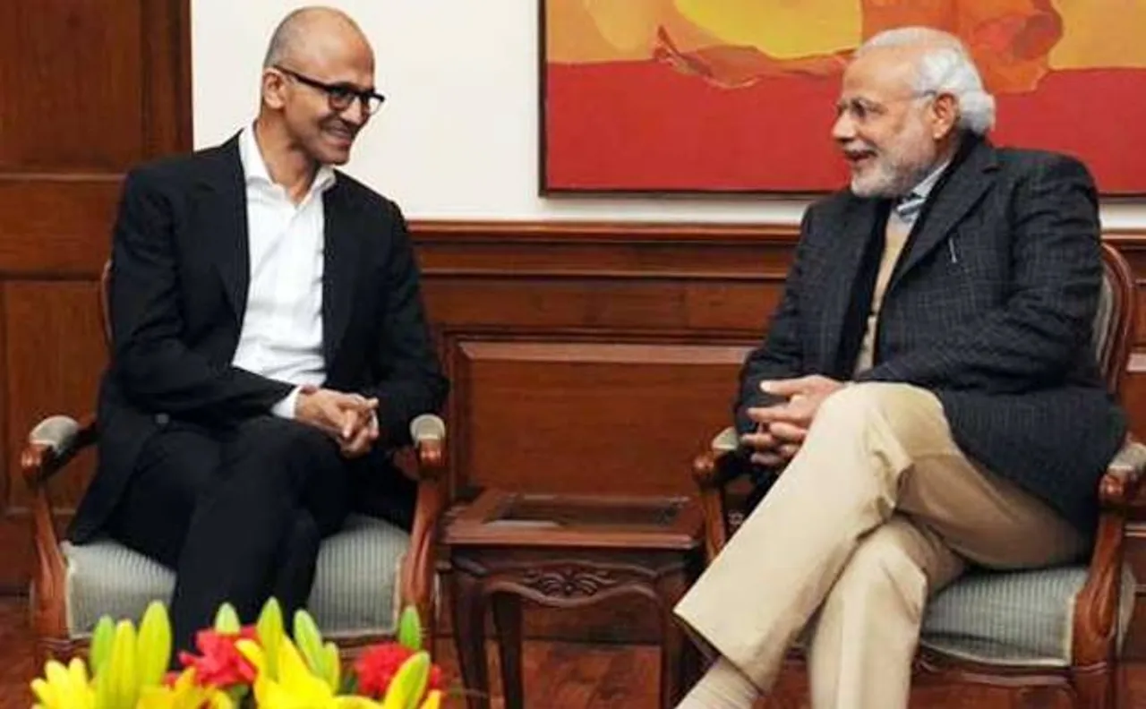 Microsoft chief Satya Nadella meets PM Narendra Modi