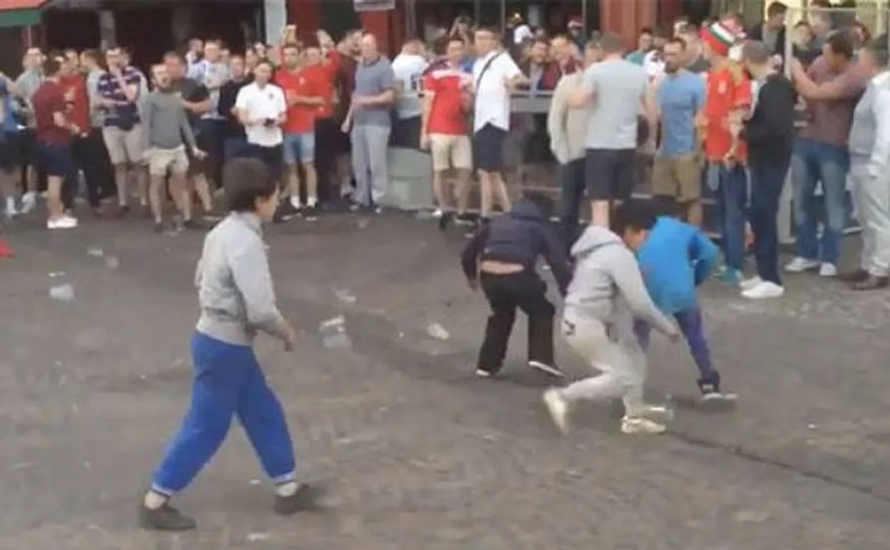 Watch: British soccer fans mock 'begging kids' in Lille