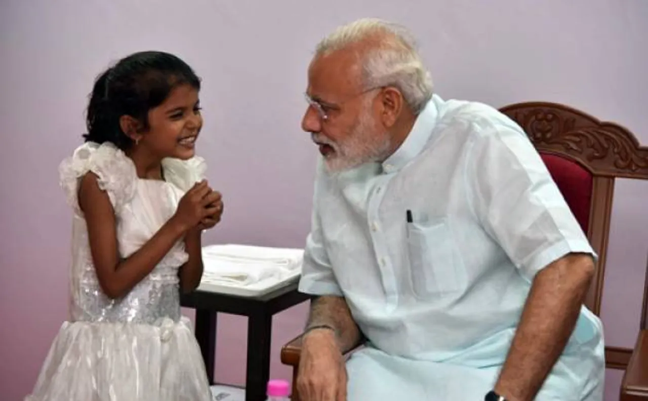 PM Modi's priceless moment with 6-year-old Vaishali