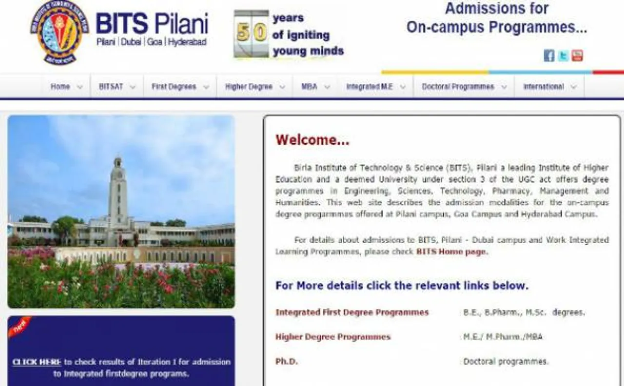 BITSAT Results 2016: Iteration III results announced on July 21, check @ bitsadmission.com