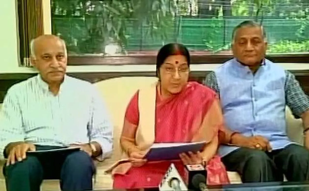 Sushma Swaraj lashes out at Pakistan PM Nawaz Sharif; says whole of Kashmir belongs to India