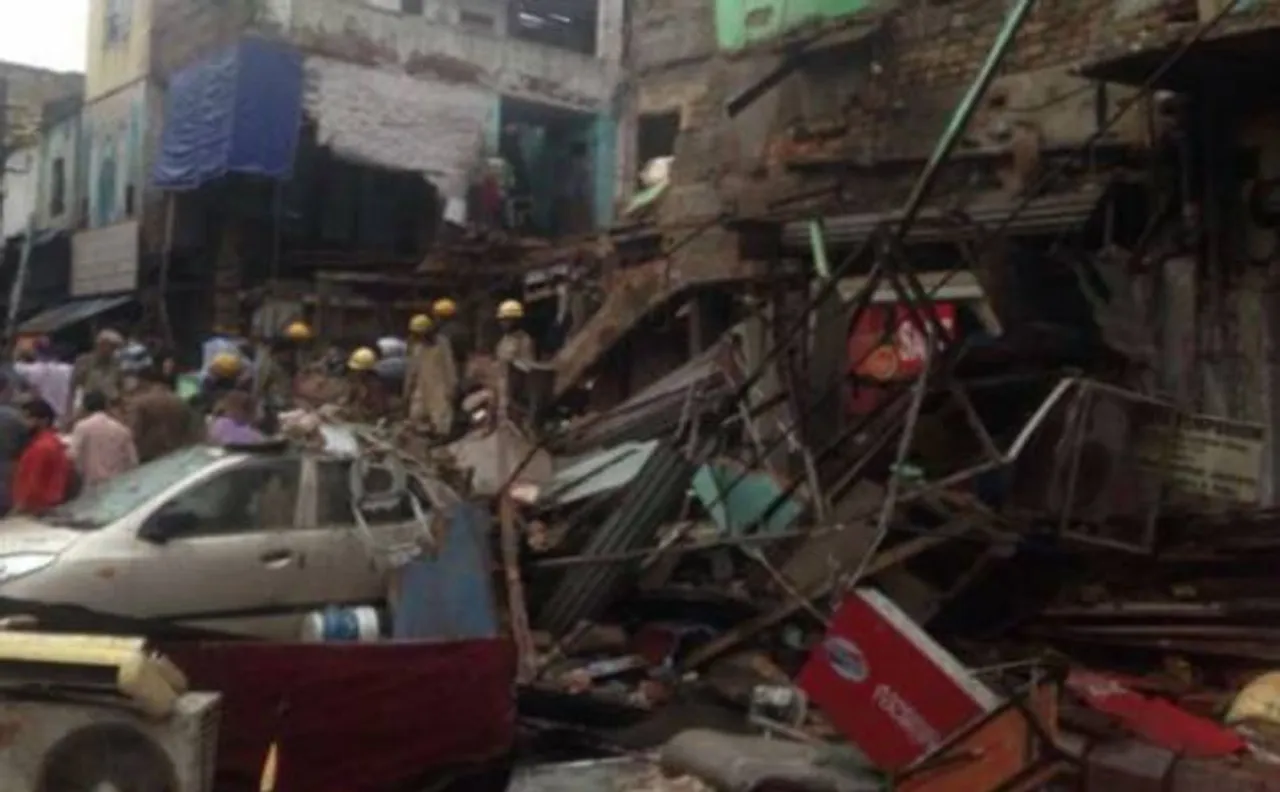 Three-storey building collapses in Karol Bagh, many feared trapped