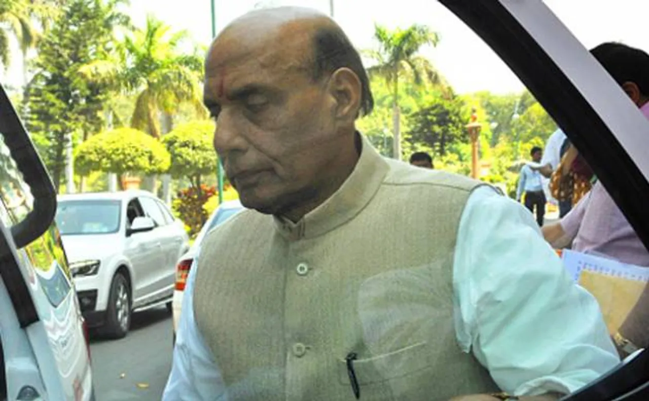 Home Minister Rajnath Singh goes for aerial survey in Assam 