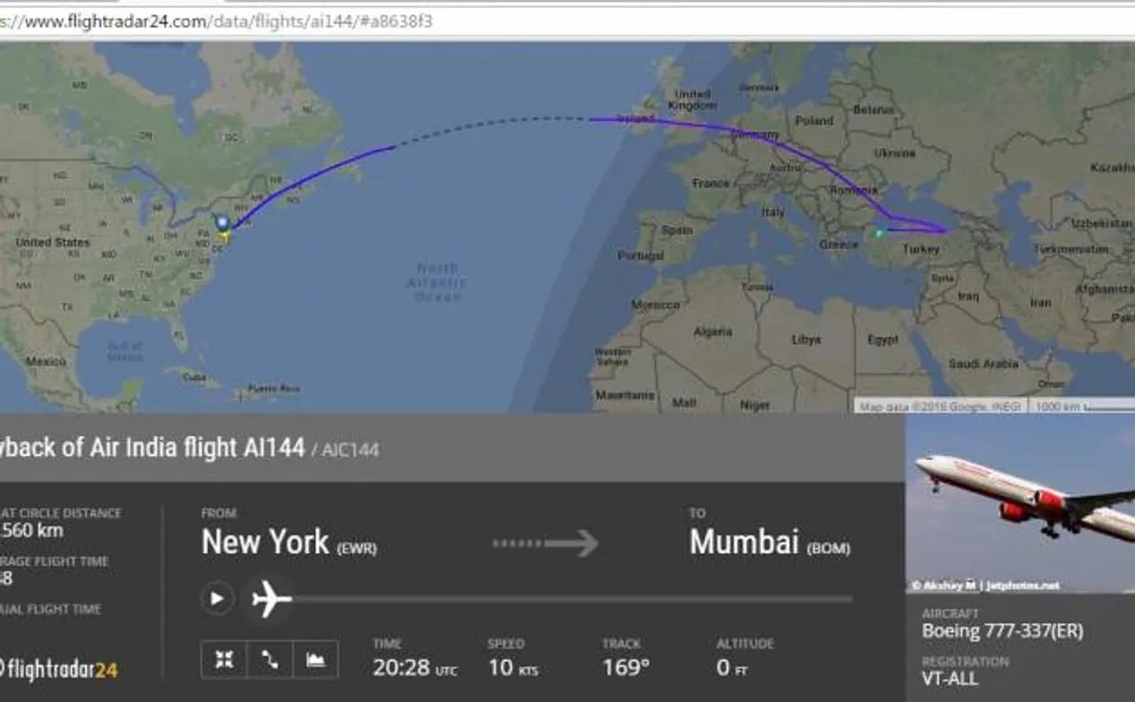 New York-Mumbai Air India flight No. AI 144 diverted to Istanbul due to technical snag