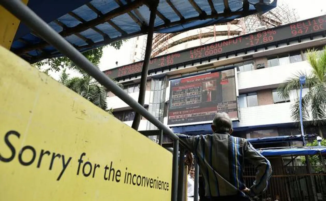 Sensex turns negative after 200-point rally