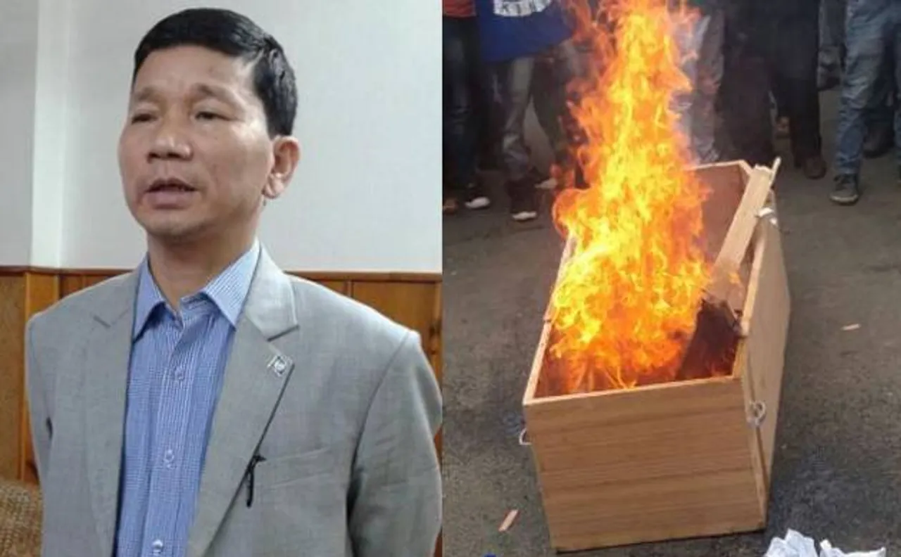 Situation tense in Arunachal Pradesh after Kalikho Pul suicide, angry protestors set coffin on fire