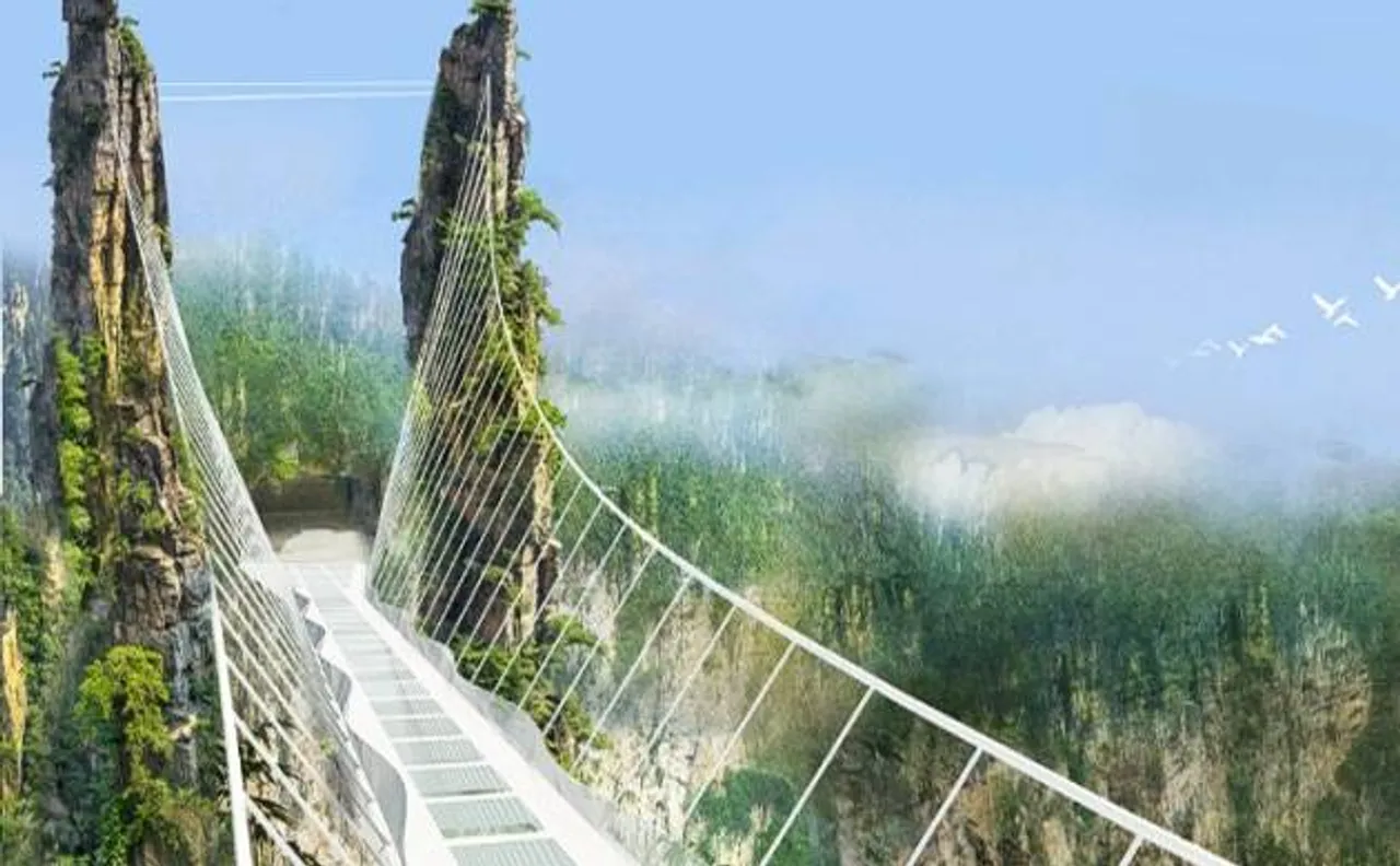 China opens longest glass bottom bridge in world