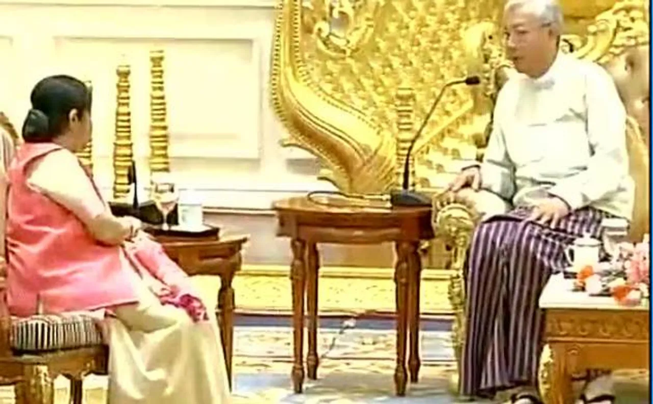  India-Myanmar meet: Sushma Swaraj meets president, Suu Kyi; offers â€˜all helpâ€™