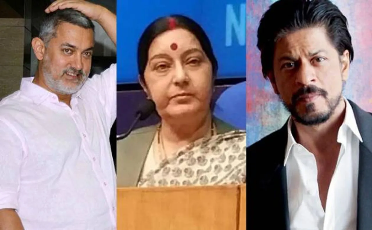 Sushma Swaraj takes a jibe at Shah Rukh Khan, Aamir over surrogacy