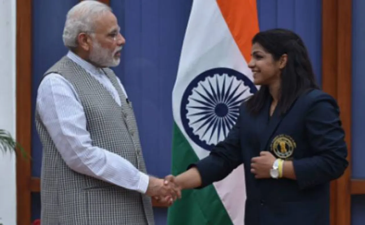 Hope you won't hit me: PM Modi to wrestler Sakshi Malik