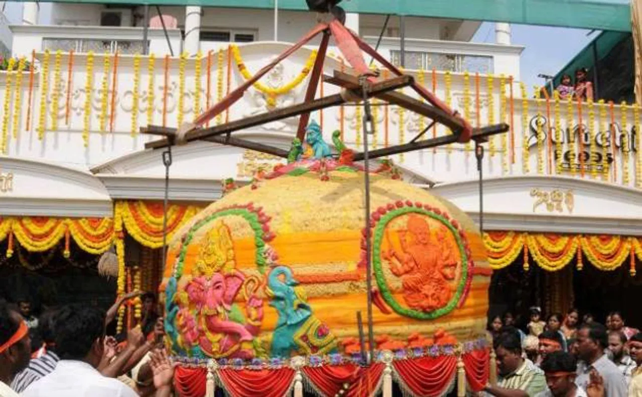 Two huge laddus for 10-day Ganesh Chaturthi celebrations