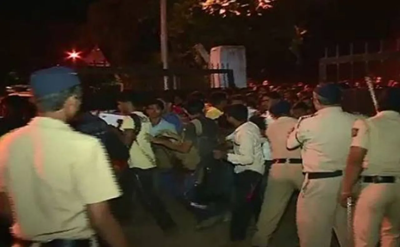 Watch: Stampede during naval exam in Mumbai, several injured
