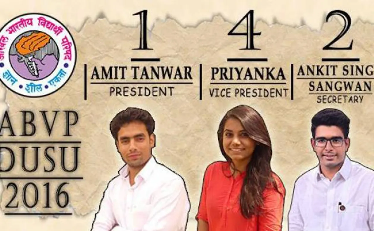 DUSU polls results: ABVP wins Pres, VP and Secy posts, NSUI wins Joint Secy