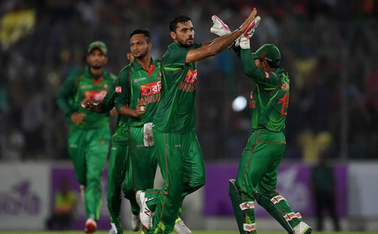 Bangladesh beat England by 34 runs courtesy Mashrafe Mortaza's spectacular all-round performance 