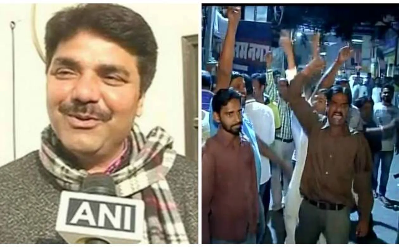 AAP supporters stage protest asfter MLA Naresh Balyan arrested by Delhi Police in assault case