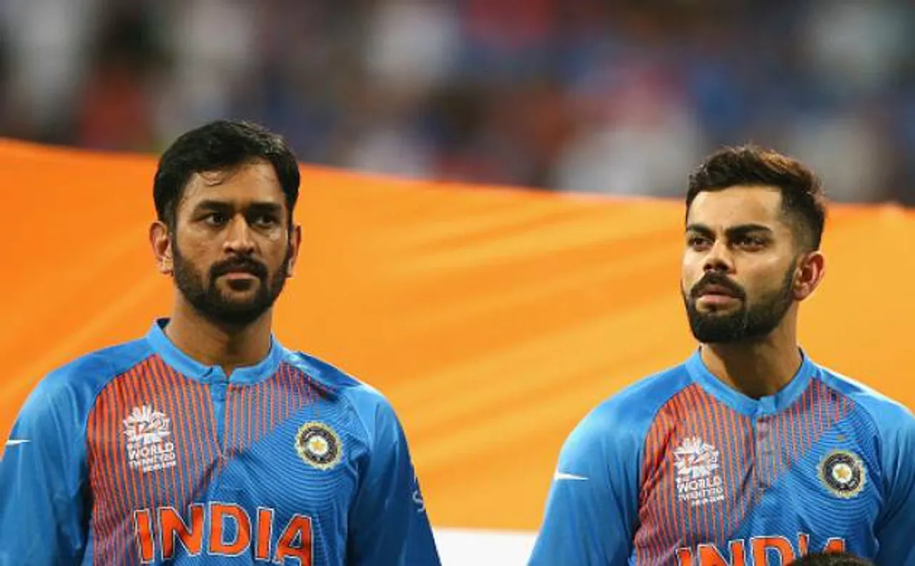 MS Dhoni and Virat Kohli spread 'Save Girl Child' message at Feroz Shah Kotla stadium			
