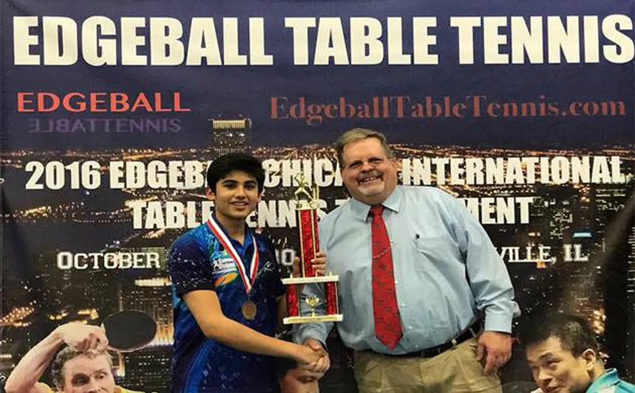 Jammu's Aryan Mahajan wins 2016 Edgeball Chicago International Table Tennis Tournament