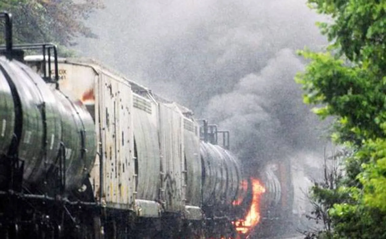 Video | Goods train engine catches fire in Gujarat, traffic on Surat-Ahmedabad route affected