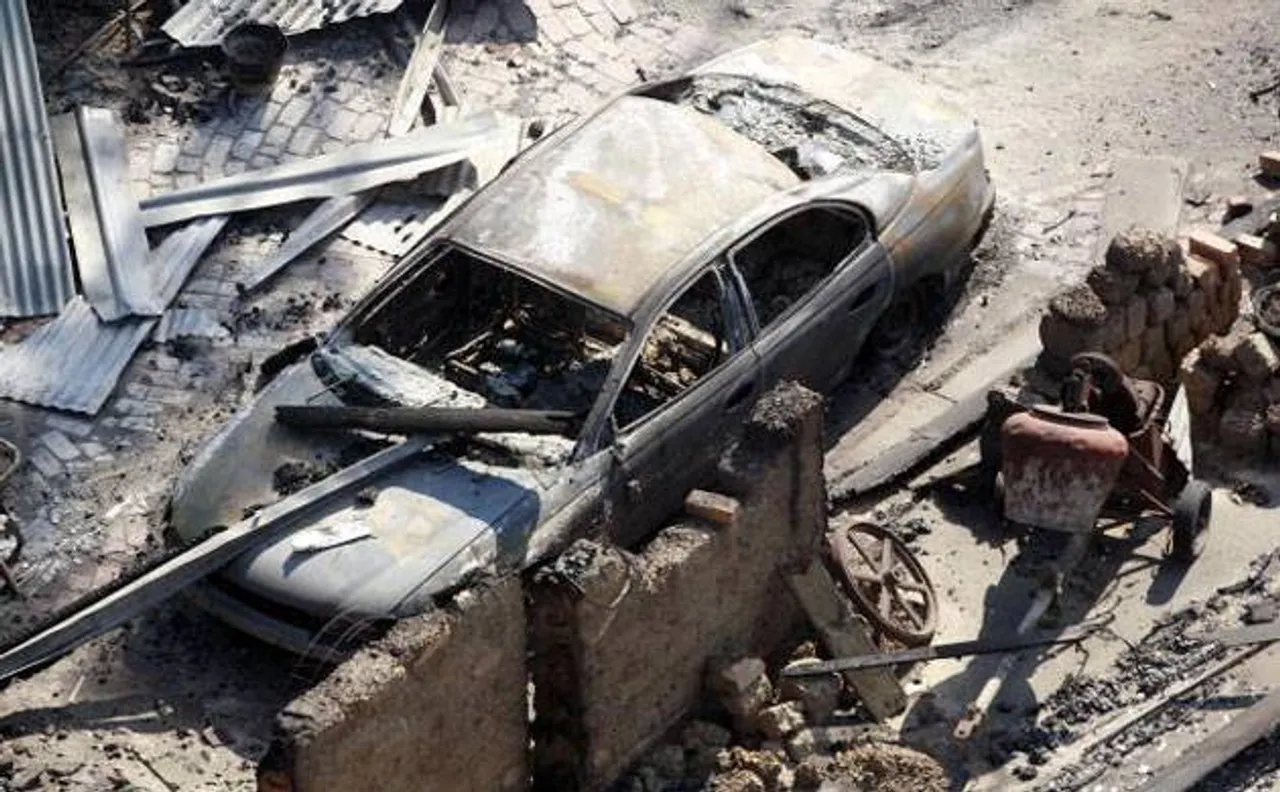 Four people charred to death as car catches fire in Hyderabad