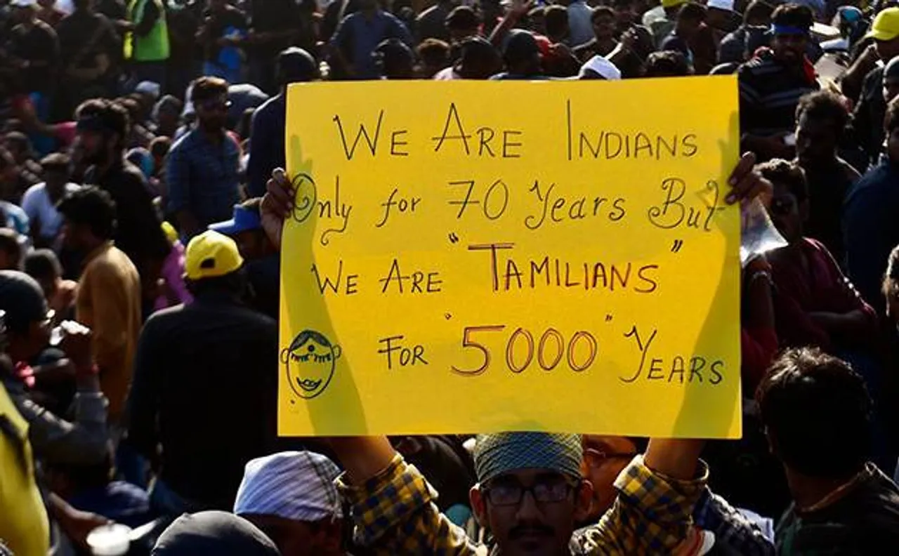 Tamil-Americans gather at Gandhi statue, hold a rally in support of Jallikattu movement in Washington