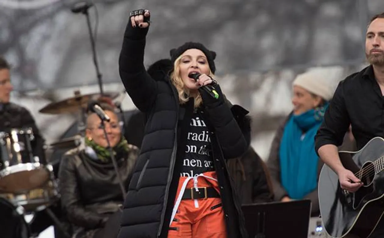 Madonna says her words were 'taken wildly out of context'; defends her fiery anti-Trump speech at Women's March