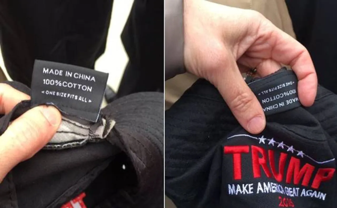 Oops! Caps worn by Donald Trump supporters at his inauguration were 'made in China'