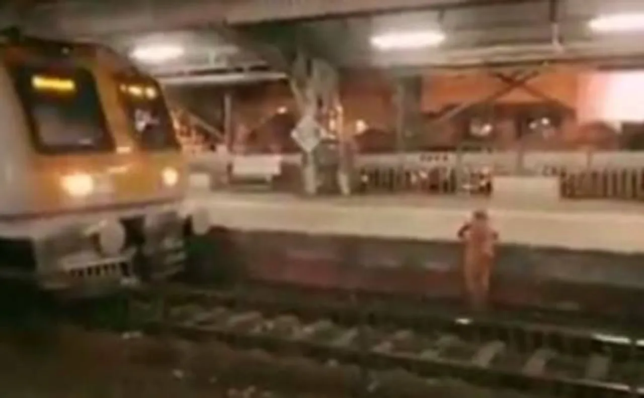 Viral video | Woman saved miraculously from incoming train