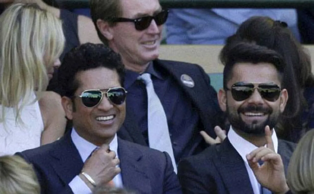 'God of Cricket' Sachin high-fives Kohli, says may god always keep your bat like that