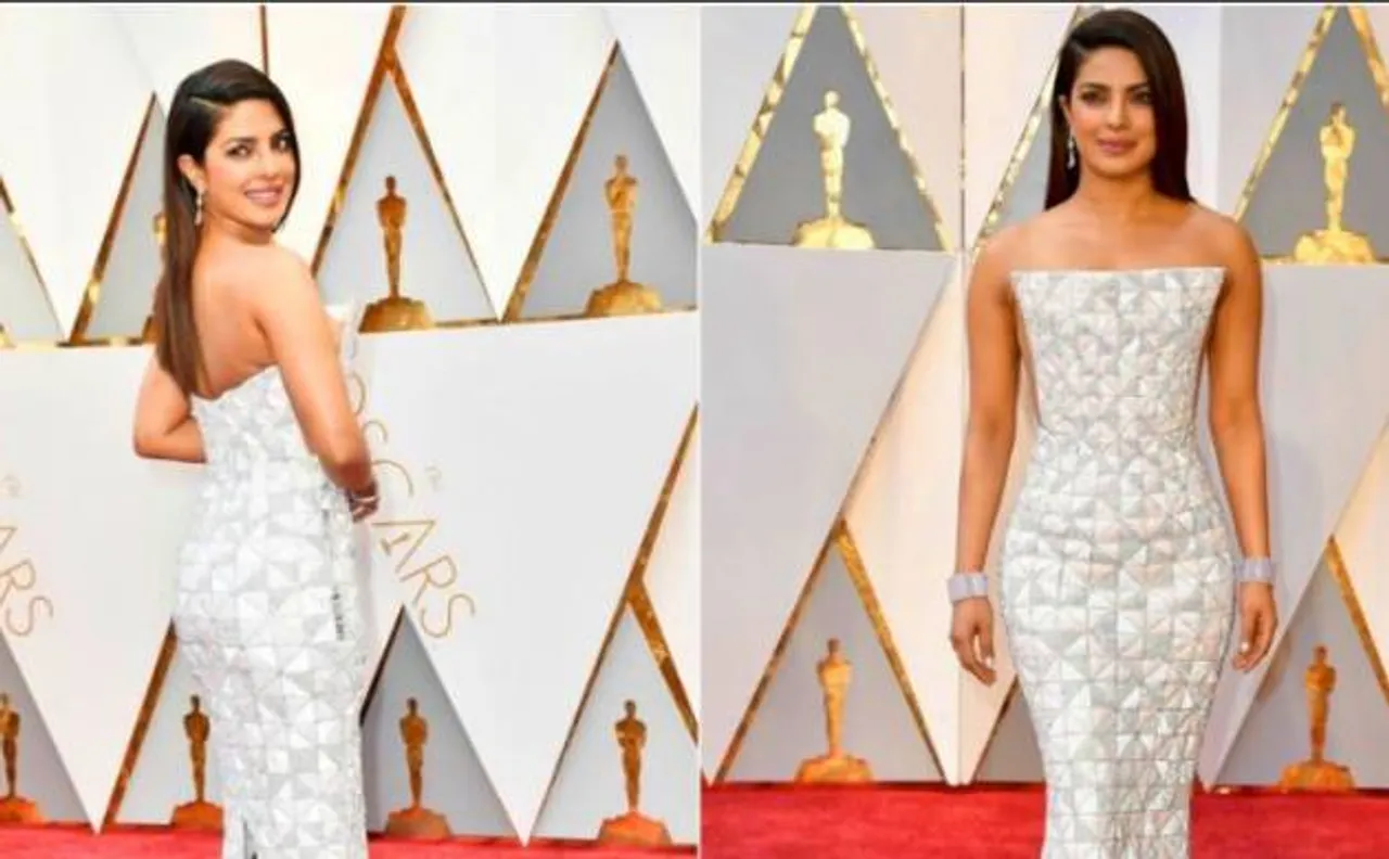 Oscars 2017: Priyanka Chopra stuns red carpet in Ralph and Russo white-and-silver dress
