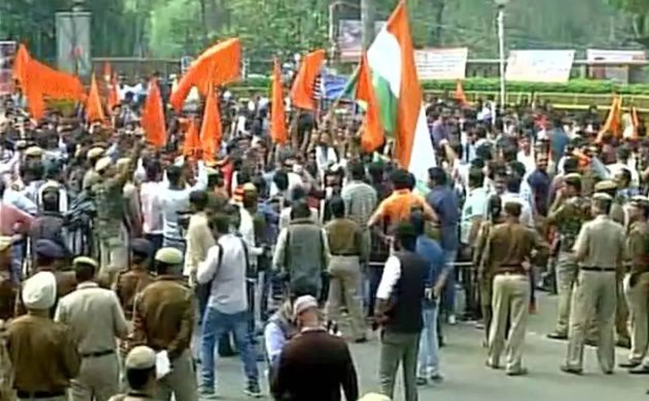 Ramjas row: ABVP takes out 'Save DU' march in North campus; heavy security deployed