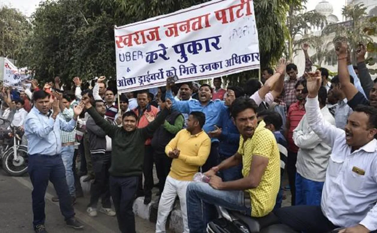 Drivers union protesting against Ola, Uber chew over launching own App