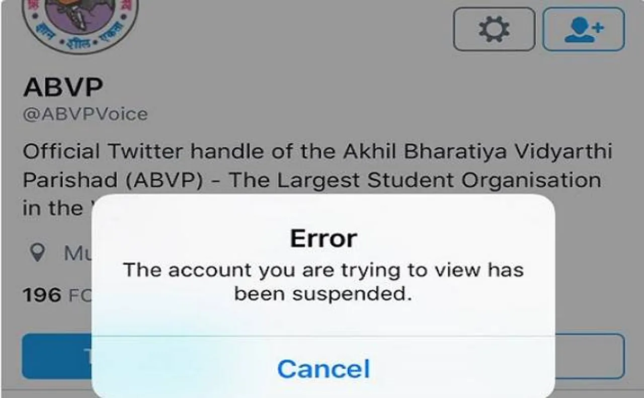 Twitter suspends official accounts of ABVP, restores after massive online backlash