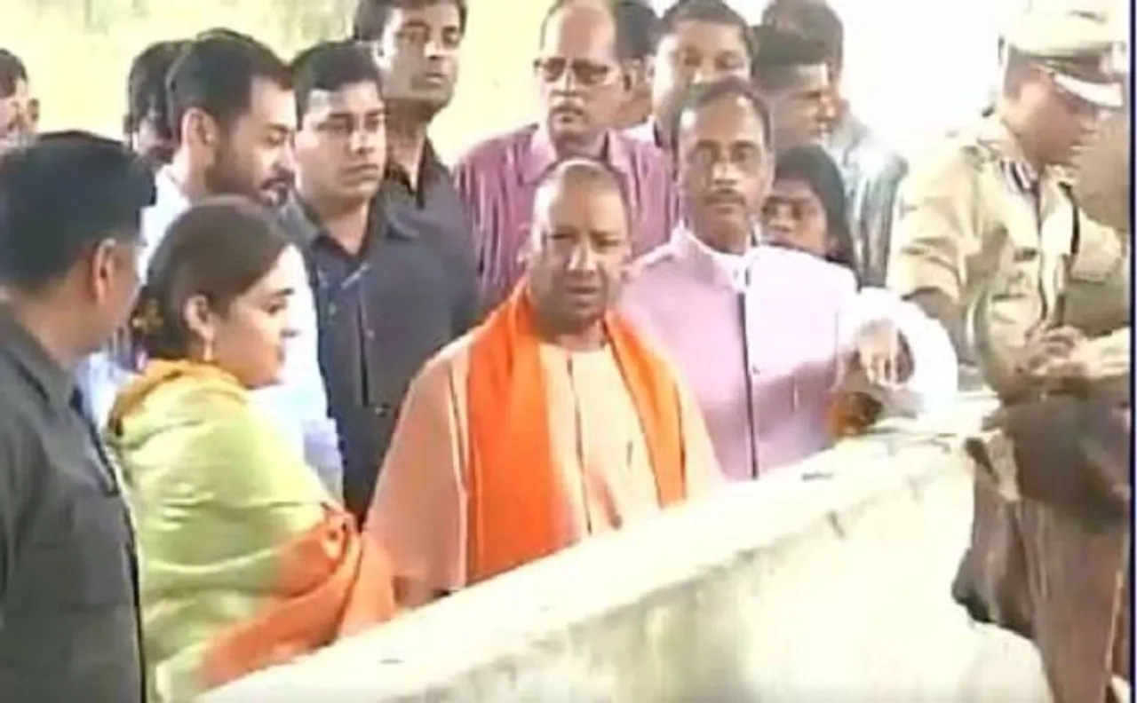 UP CM Yogi Adityanath visits Aparna Yadavâ€™s cow shelter in Lucknow