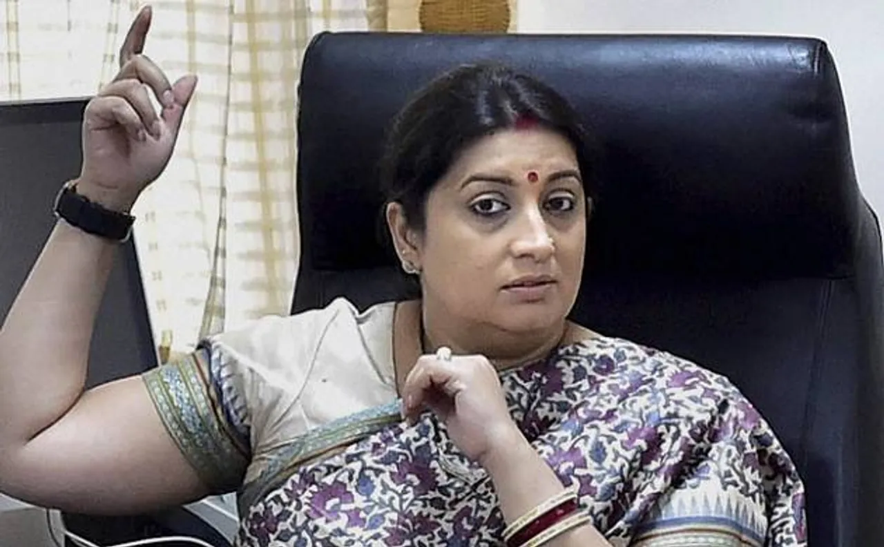 Student accused of chasing Smriti Irani's car tenders appology