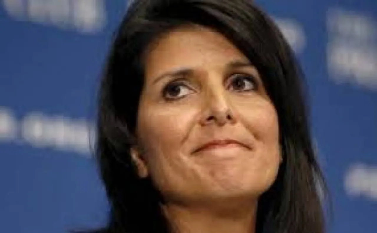 US ambassador to UN Nikki Haley gets heckled at global women summit
