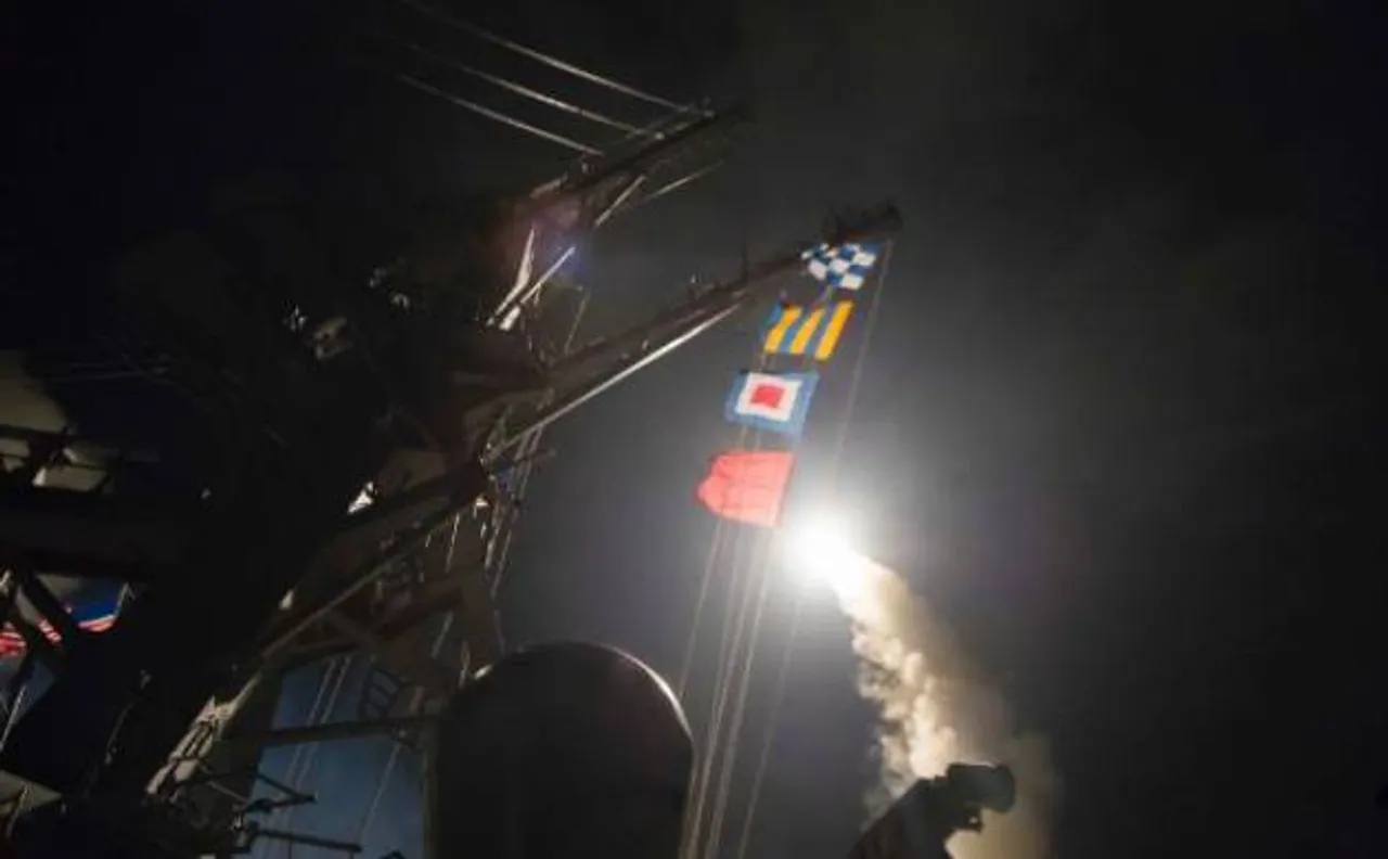 US launches missile attack on Syria: 'Losses' suspected, rescue operations on | Missile launch video