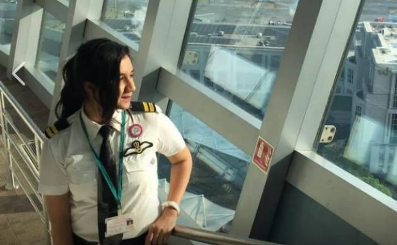 Meghalaya's first commercial pilot Ruth Kharkongor congratulates youngest pilot Ayesha Aziz