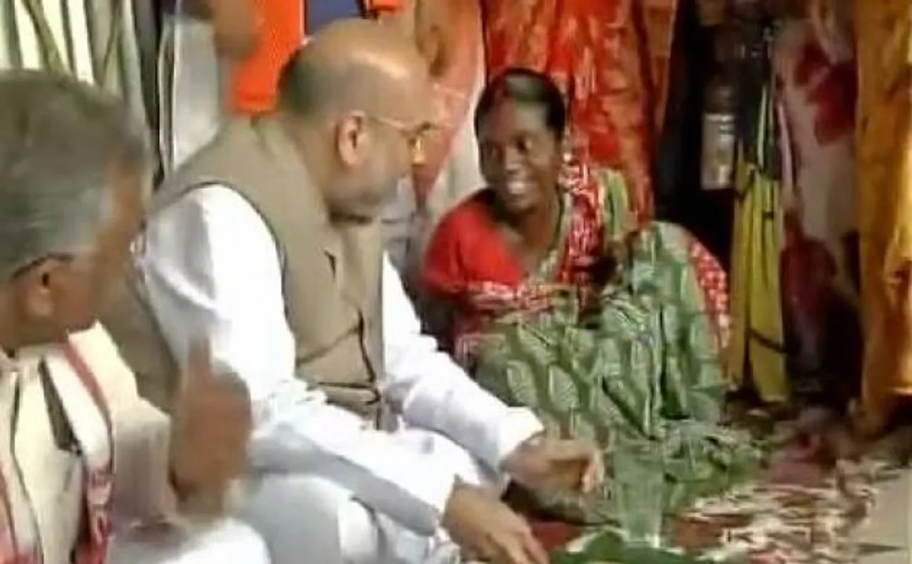 BJP president Amit Shah had lunch at tribal's house in West Bengal