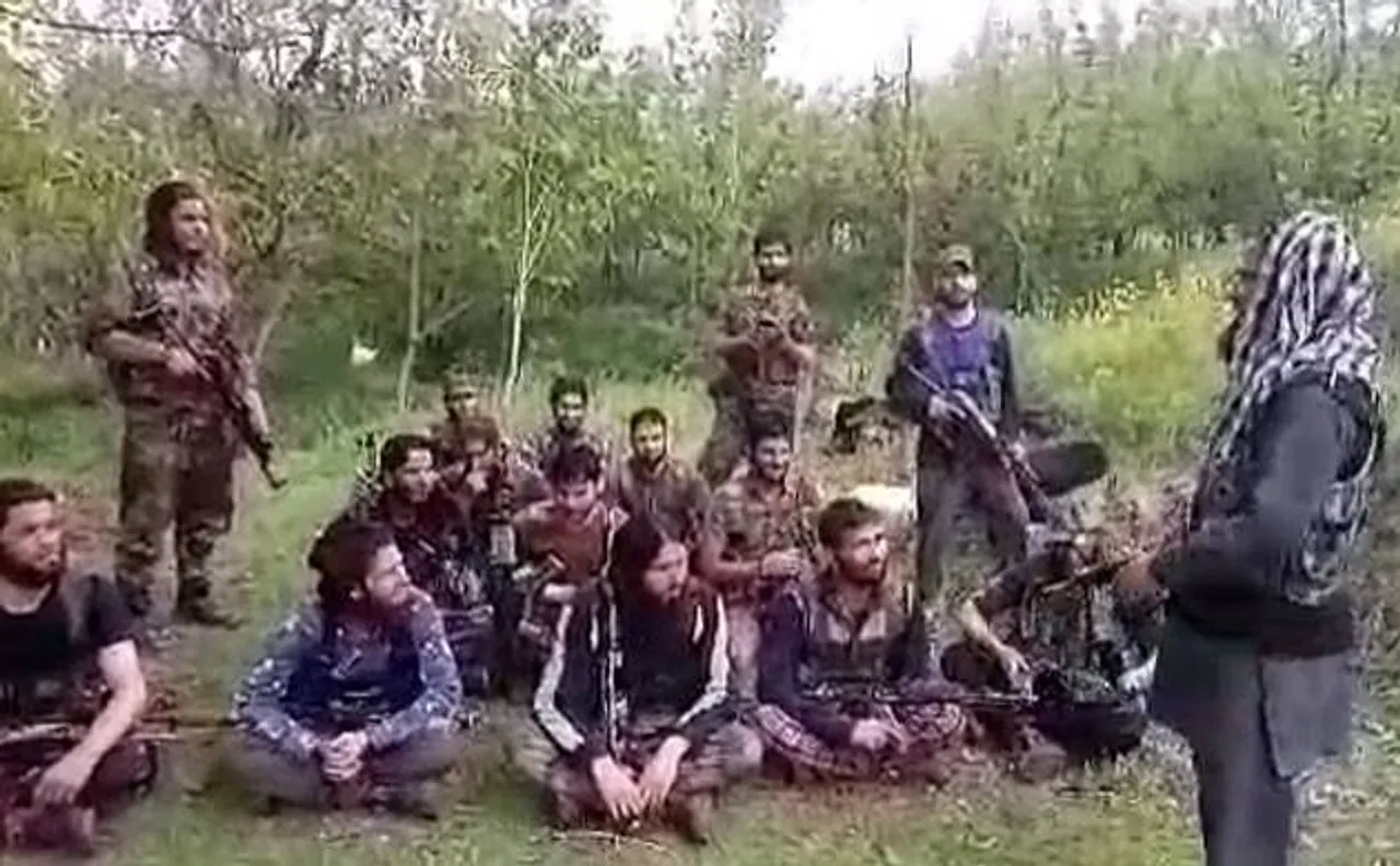 J-K: Hizbul militants release training video; new recruits learning to use AK-47 gun 