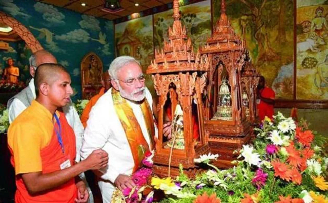 Prime Minister Narendra Modi visits Buddhist Seema Malaka temple in Sri Lanka