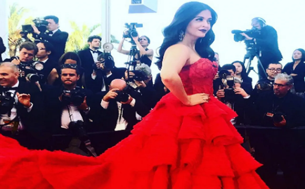 70th Cannes Film Festival: Aishwarya Rai looks stunning in her crimson red dress at the red carpet